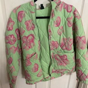 Wild Fable Green and Pink Floral Jacket